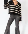 Falcon Park Sylvie Sweater In Black/khaki In Multi
