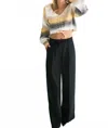 Falcon Park Vera Striped Cropped Sweater In Multi In Brown