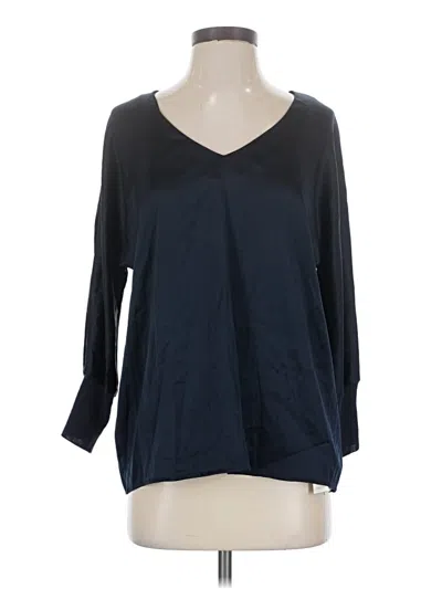 Pre-owned Falconeri 3/4 Sleeve Silk Top Black V-neck Tops