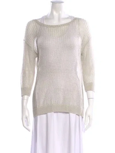 Pre-owned Falconeri Bateau Neckline Sweater In White
