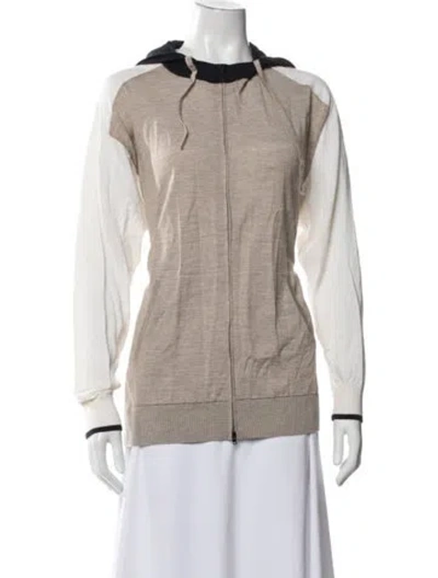Pre-owned Falconeri Cashmere Colorblock Pattern Jacket In Neutrals