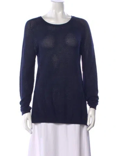 Pre-owned Falconeri Cashmere Crew Neck Sweater In Blue