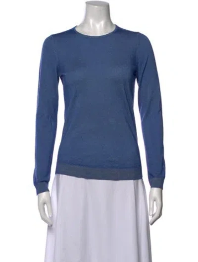 Pre-owned Falconeri Cashmere Crew Neck Sweater In Blue