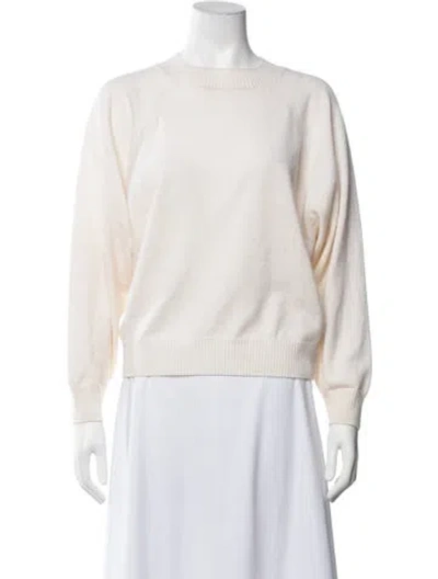 Pre-owned Falconeri Cashmere Crew Neck Sweater In White