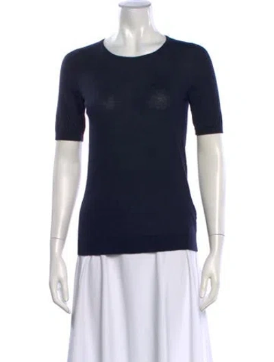 Pre-owned Falconeri Cashmere Crew Neck Top In Blue
