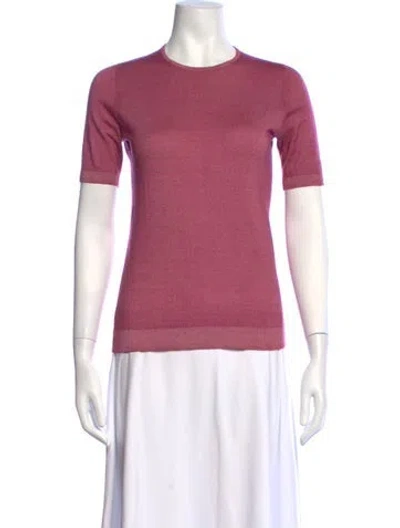 Pre-owned Falconeri Cashmere Crew Neck Top In Pink
