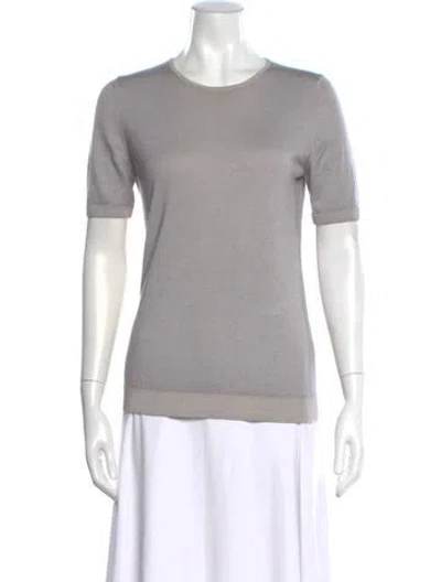 Pre-owned Falconeri Cashmere Crew Neck T-shirt In Gray