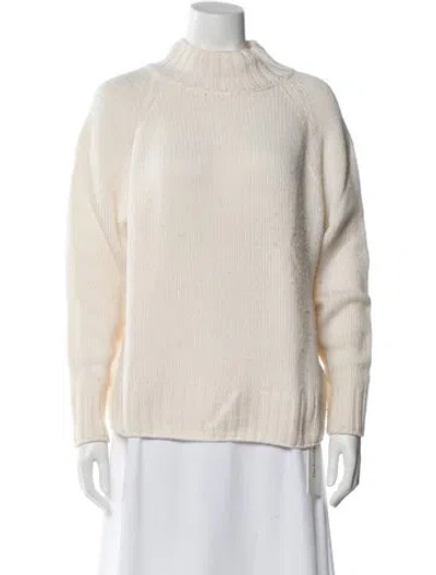 Pre-owned Falconeri Cashmere Mock Neck Sweater In Neutral