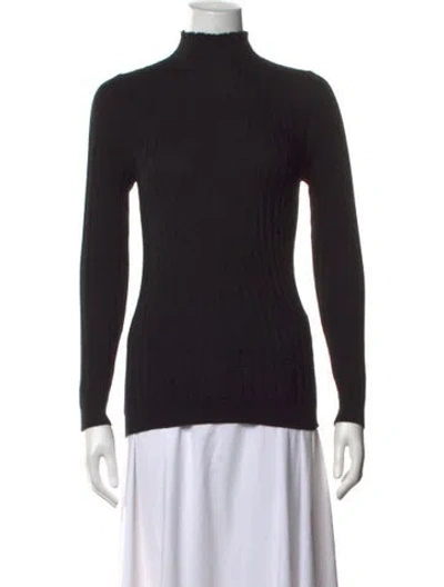 Pre-owned Falconeri Cashmere Mock Neck Top In Black