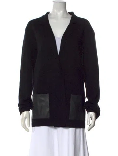 Pre-owned Falconeri Cashmere Open Front Sweater In Black