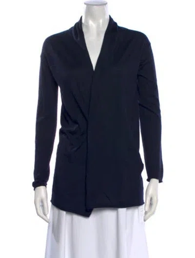 Pre-owned Falconeri Cashmere Open Front Sweater In Blue