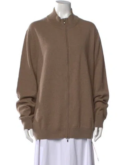 Pre-owned Falconeri Cashmere Open Front Sweater W/ Tags In Brown