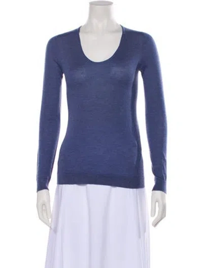 Pre-owned Falconeri Cashmere Scoop Neck Sweater In Blue