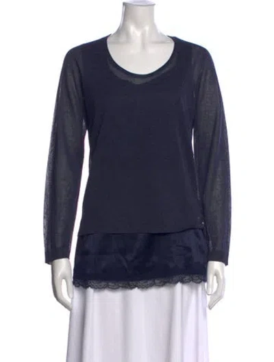 Pre-owned Falconeri Cashmere Scoop Neck Sweater In Blue