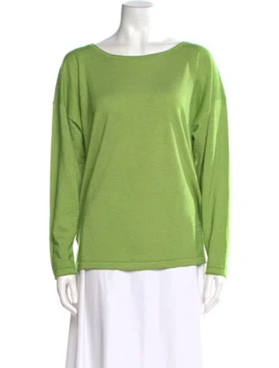 Pre-owned Falconeri Cashmere Scoop Neck Sweater In Green