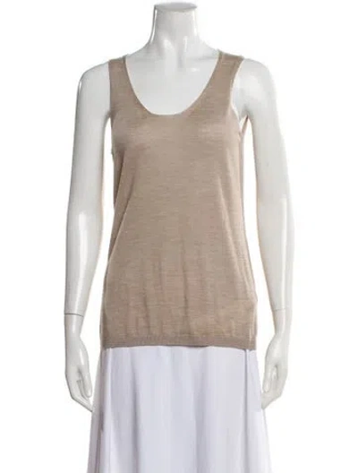 Pre-owned Falconeri Cashmere Scoop Neck Sweater In Neutral