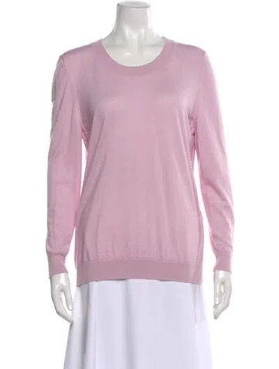 Pre-owned Falconeri Cashmere Scoop Neck Sweater In Pink