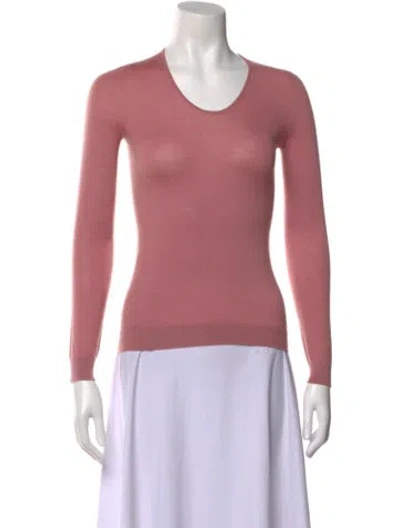Pre-owned Falconeri Cashmere Scoop Neck Sweater In Pink