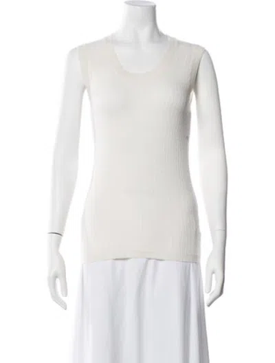 Pre-owned Falconeri Cashmere Scoop Neck Top In Neutrals