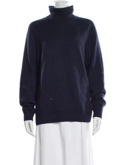 Pre-owned Falconeri Cashmere Turtleneck Sweater In Blue