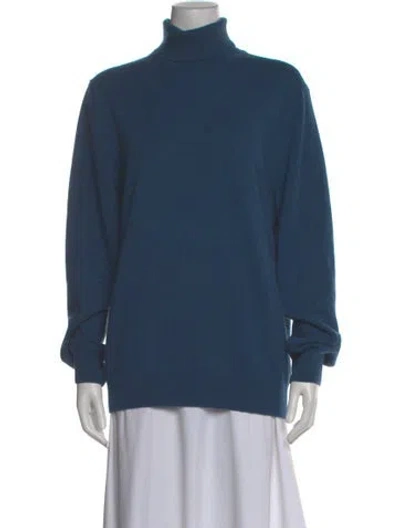 Pre-owned Falconeri Cashmere Turtleneck Sweater In Blue