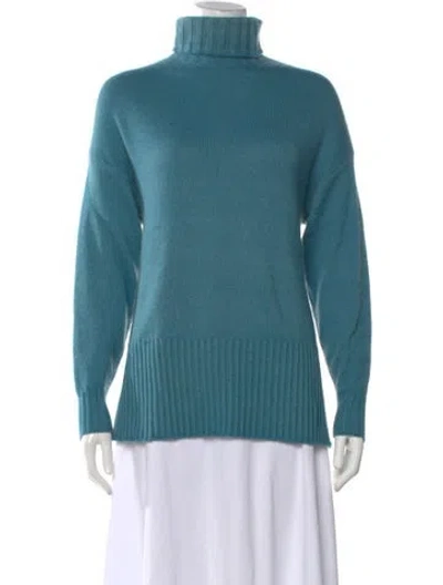 Pre-owned Falconeri Cashmere Turtleneck Sweater In Blue
