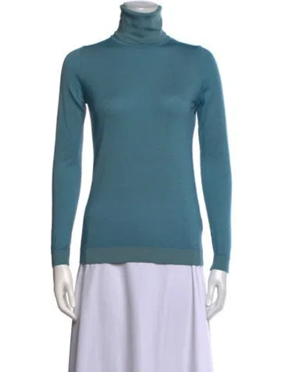 Pre-owned Falconeri Cashmere Turtleneck Sweater In Blue