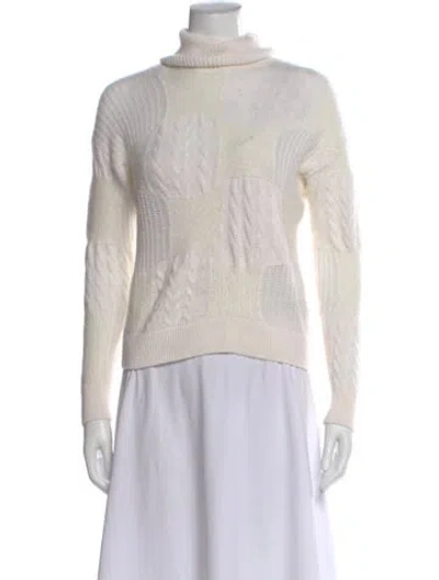 Pre-owned Falconeri Cashmere Turtleneck Sweater In White