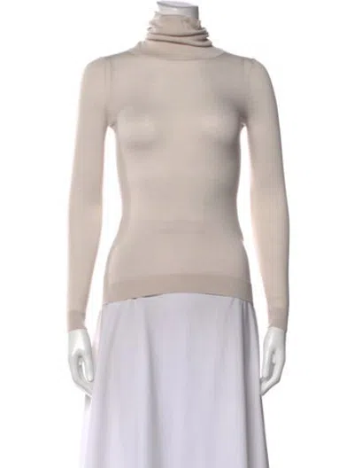 Pre-owned Falconeri Cashmere Turtleneck Top In Neutrals
