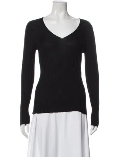 Pre-owned Falconeri Cashmere V-neck Sweater In Black
