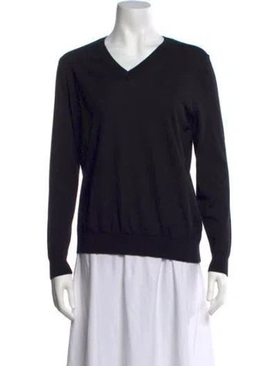 Pre-owned Falconeri Cashmere V-neck Sweater In Black