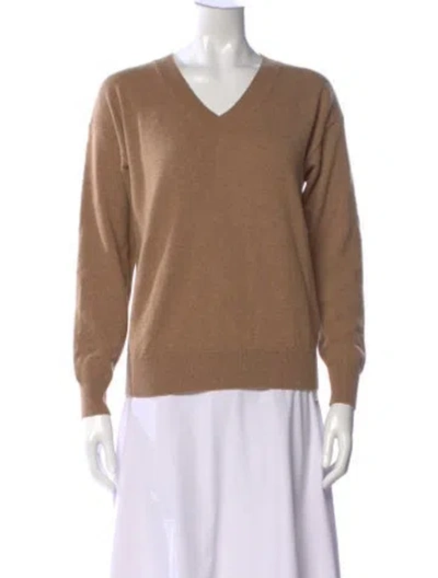 Pre-owned Falconeri Cashmere V-neck Sweater In Brown