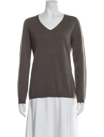 Pre-owned Falconeri Cashmere V-neck Sweater In Brown