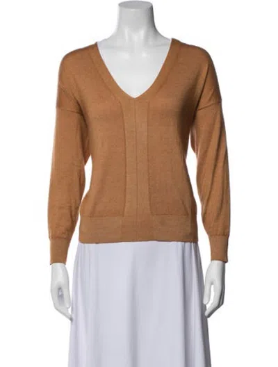 Pre-owned Falconeri Cashmere V-neck Sweater In Brown