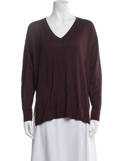 Pre-owned Falconeri Cashmere V-neck Sweater In Burgundy