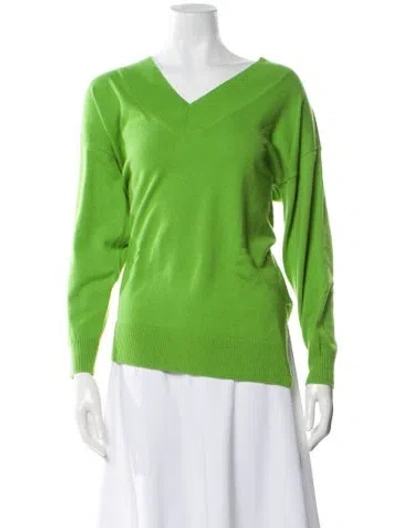 Pre-owned Falconeri Cashmere V-neck Sweater In Green