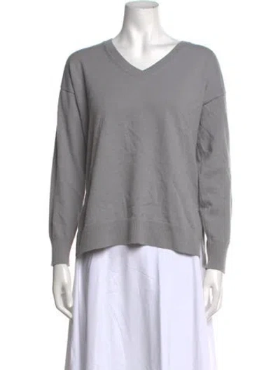 Pre-owned Falconeri Cashmere V-neck Sweater In Grey