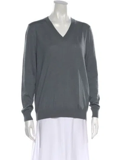 Pre-owned Falconeri Cashmere V-neck Sweater In Grey