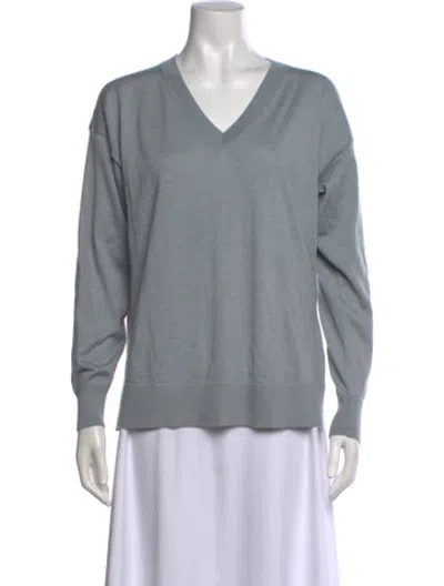 Pre-owned Falconeri Cashmere V-neck Sweater In Grey