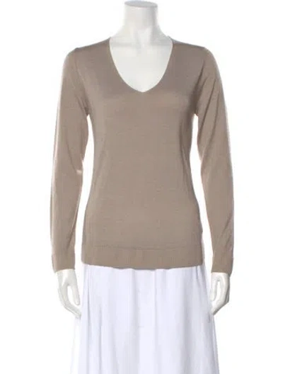 Pre-owned Falconeri Cashmere V-neck Sweater In Neutral