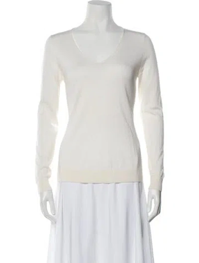 Pre-owned Falconeri Cashmere V-neck Sweater In Neutral
