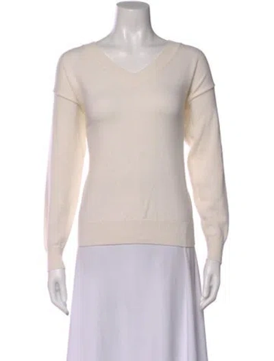 Pre-owned Falconeri Cashmere V-neck Sweater In Neutral