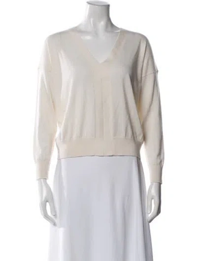 Pre-owned Falconeri Cashmere V-neck Sweater In Neutral