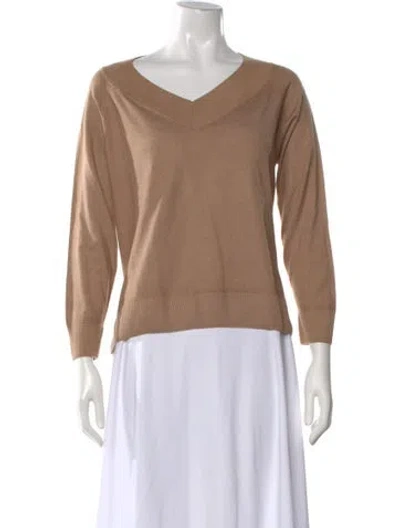Pre-owned Falconeri Cashmere V-neck Sweater In Neutral