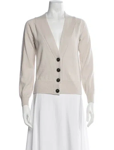 Pre-owned Falconeri Cashmere V-neck Sweater In Neutral