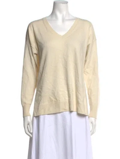 Pre-owned Falconeri Cashmere V-neck Sweater In Neutrals
