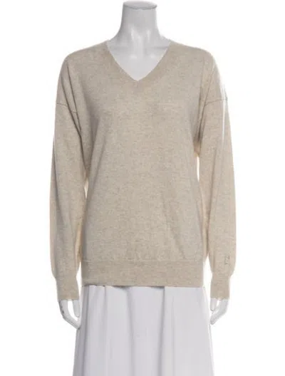 Pre-owned Falconeri Cashmere V-neck Sweater In Neutrals