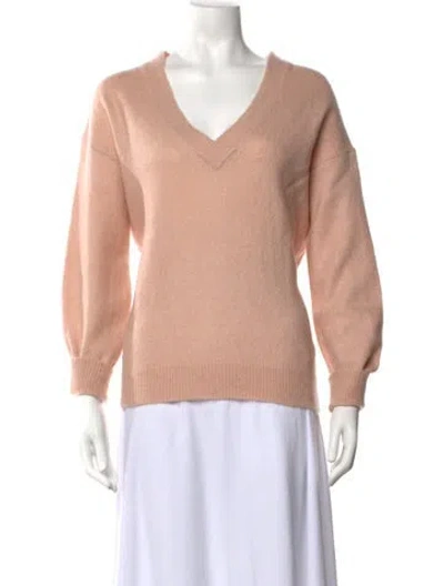 Pre-owned Falconeri Cashmere V-neck Sweater In Pink