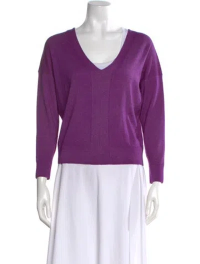 Pre-owned Falconeri Cashmere V-neck Sweater In Purple