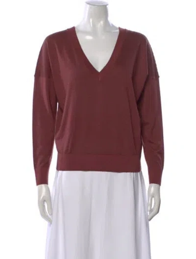 Pre-owned Falconeri Cashmere V-neck Sweater W/ Tags In Red